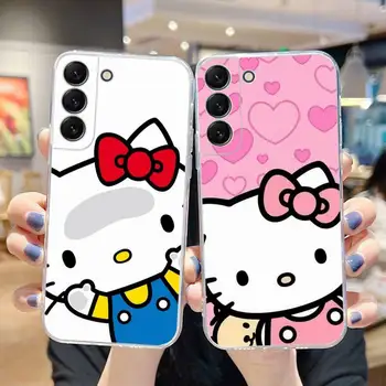 Sanrio hello kitty HelloKitty Primeru Telefon Za Samsung Galaxy S21 S22 Ultra S20 S30 FE S8 S9 S10 5G Plus, Lite Mehko Pregleden