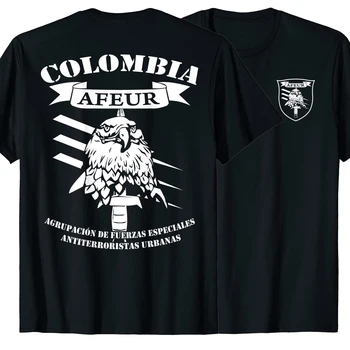 Kolumbija Vojski Special Forces AFEUR T Shirt. Kratek Rokav, 100% Bombaž Priložnostne majice Svoboden Vrh Velikost S-3XL