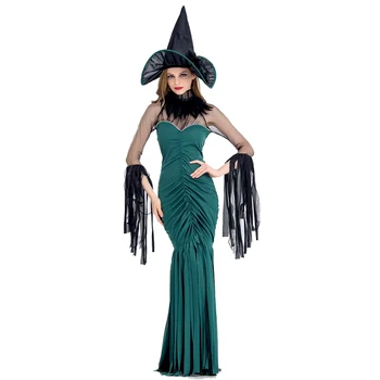 Odrasle Ženske Halloween Seksi Gothic Čarovnice Kostum Ženske Fancy Tassel Obleko Cosplay Smešno Obleko, S-XL, Za Dekleta Plus Velikost
