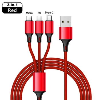 3 V 1 Micro USB Tip C Kabel Polnilnika Multi Usb Port Več Polnjenje prek kabla Usb Kabel Usbc Mobilne Telefonske Žice Za Samsung S10