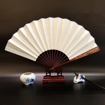 Zložljivi Fan Rižev Papir Ventilator Fan Strani Slikarstvo, Kaligrafija Kitajski Slog DIY Ventilatore Prenosni Klasično Darilo Poletje