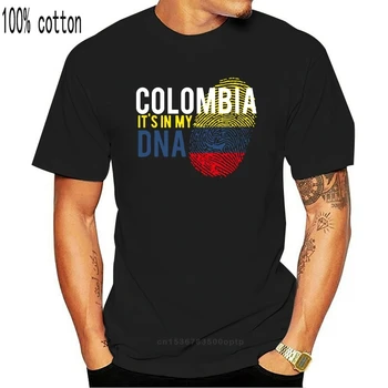 Moda Kolumbija je V Mojem Dnk Tshirt Moški Bombaža Moške Majice Posadke Vratu Oversize S-5xl