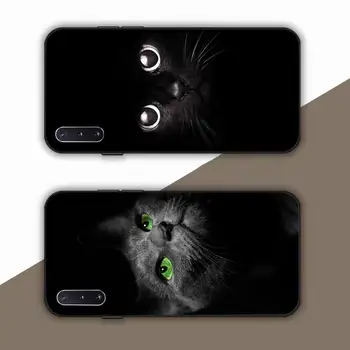 Black Cat Strmi Oko Primeru Telefon za Samsung Opomba 5 7 8 9 10 20 pro lite plus ultra A21 12 72