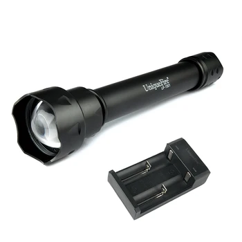 Uniquefire 1501 850NM IR LED Svetilko Nastavljiv Zoomable Infrardeča Svetilka 38 mm Objektiv Luč+Dva-Reže za Baterijo, Polnilnik