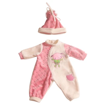 2 Kosa Prerojeni Baby Lutke Obleko 18 inch Obleko Pribor, Risanka Plišastih Set za Prerojeni za Punčko Novorojenčka Dekle, Fant za