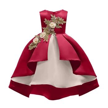 3-10Y Dekleta Stranka Obleke, Elegantne Cvet Dekle Obleko Za Poroko Cvetlični Princesa Obleke Žogo Tutu Otrok Obleke Dekliška Oblačila
