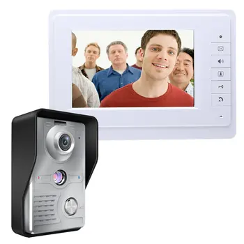 Video Interkom Zvonec 7 Palčni LCD-Žično Video Vrata Telefonski Sistem Visual Notranji Zaslon 700TVL Zunanja IR Kamera za Podporo Odklepanje