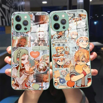 Anime Jibaku Shounen Hanako Kun Wc-zavezuje, Steklo Primeru Telefon Za iPhone 13 12 11 Max Pro Xs Xr 8 7 Plus 13 12 Mini cyan Pokrov