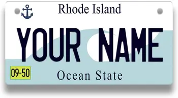 BRGiftShop Osebno Ime Po Meri Rhode Island, Članica, Motorno Kolo, Kolo Z Motorjem Golf Voziček Registrske Tablice Auto Oznako