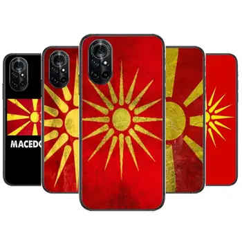 Makedonija Zastavo Jasno Primeru Telefon Za Huawei Honor 20 10 9 8A 7 5T X Pro Lite 5G Črni Etui Coque Hoesjes Strip Fash design
