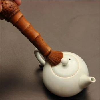 1pc Bambusa Koren Vodenje Pot Pero Čaj Krtačo Bambusa Čaj Nastavite Loncu, Čaj Slovesnosti Pribor Ljudske Obrti Kung Fu Čaj Krtačo