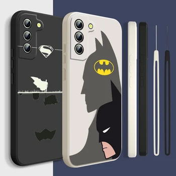 Batman, Superman Za Samsung Galaxy S22 S23 S20 S21 S9 S10 Ultra Pro Plus Tekoče Vrv Silikonski Primeru Telefon